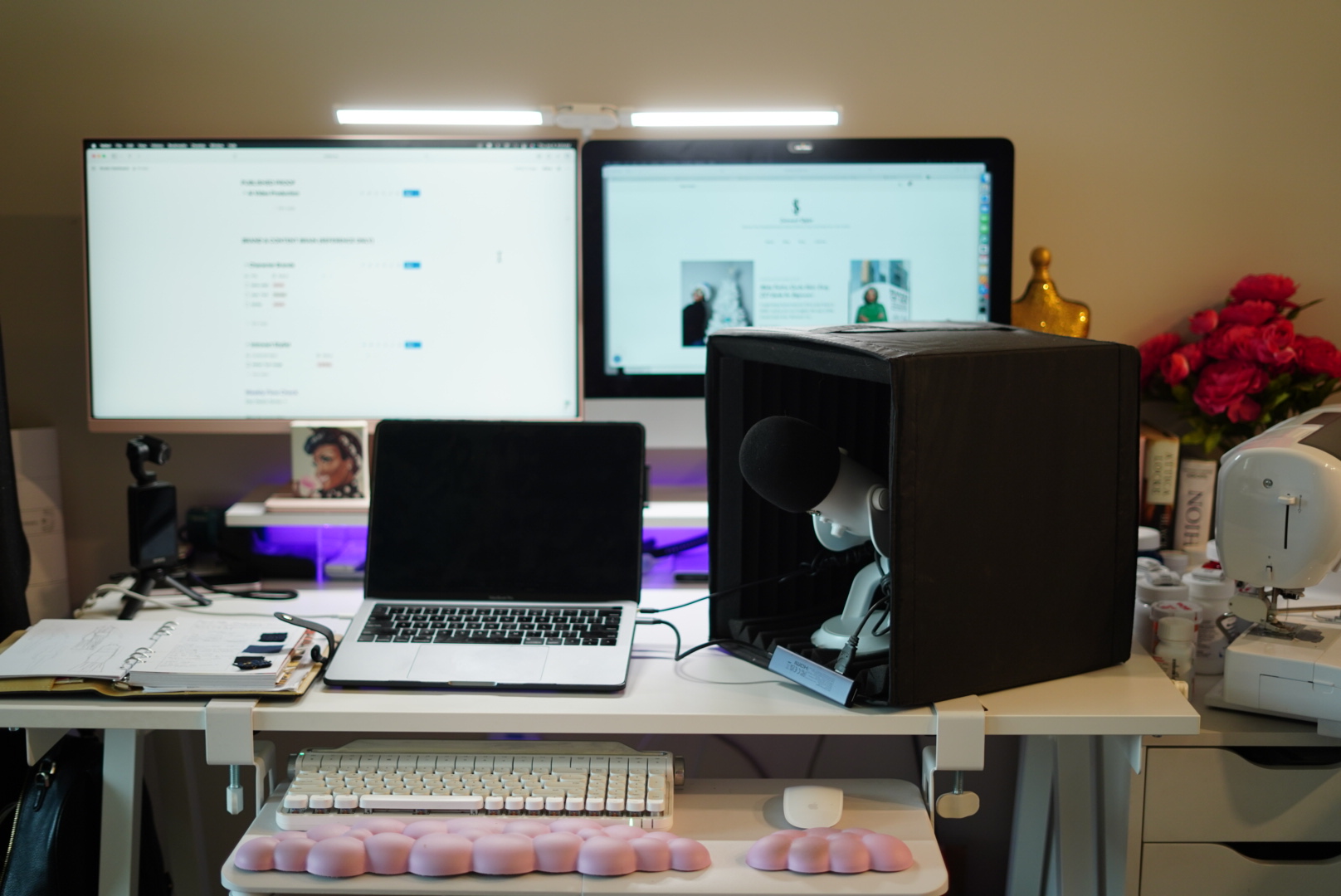 ChatGPT designed notion dashboard and computer set up before and after results